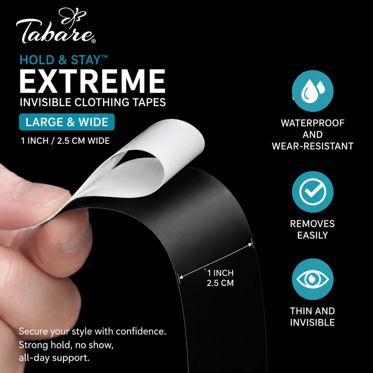 Hold & Stay™ Extreme Invisible Clothing Tapes
